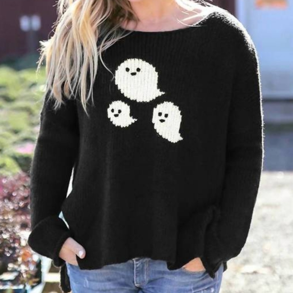 Wooden Ships Mini Ghost Sweater Black SzXS
